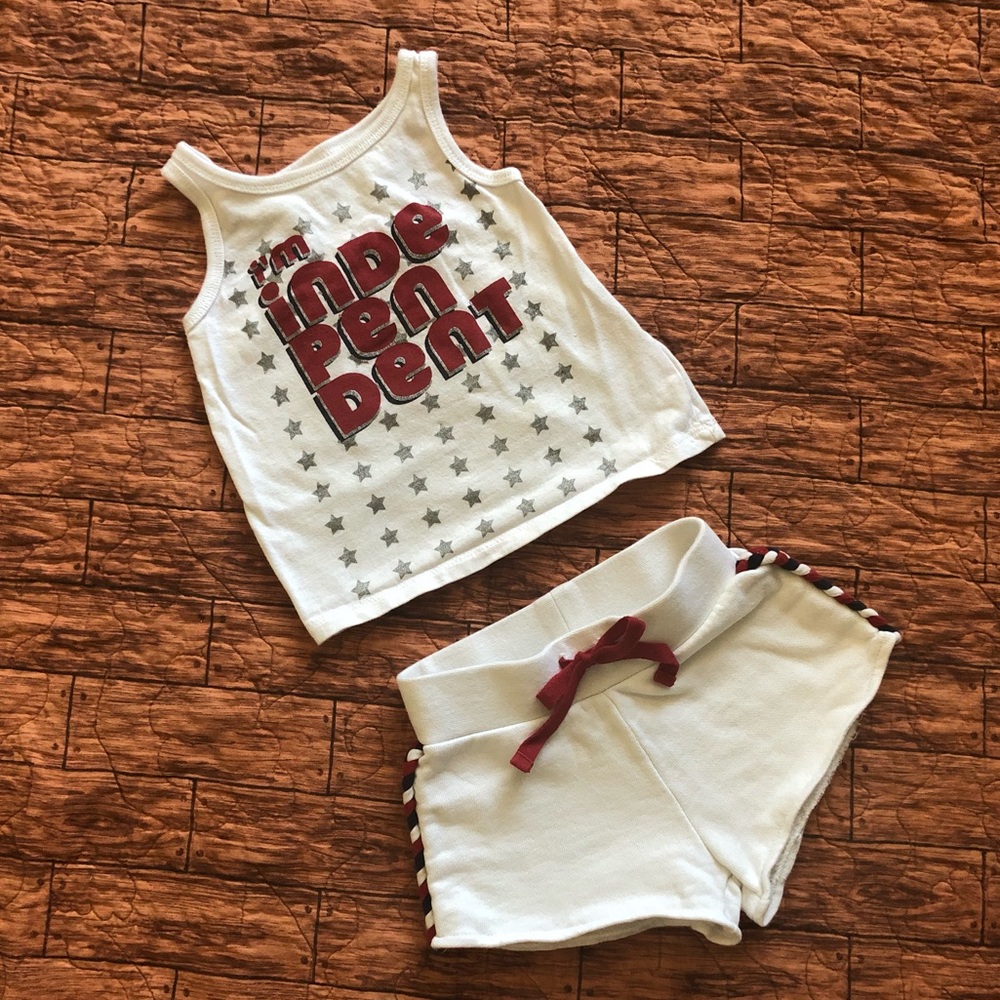 Old Navy Girls Tank and Shorts Outfit Size 6-12 mo